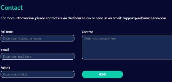 Kahuna Casino Support Kahuna Casino Support